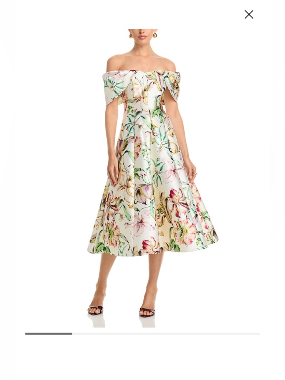 Eliza J Floral Off-Shoulder cocktail dress